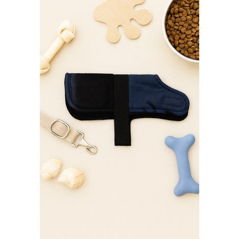 4/$20. NWT Soft Blue / Black Fleece Dog Blanket / Coat Sz XS